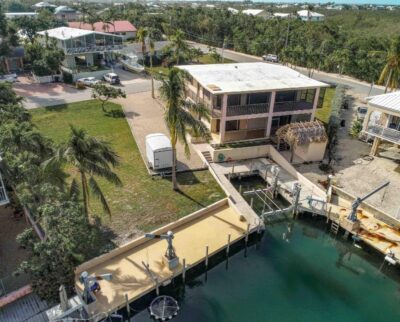 Concrete Dock with Boat Slip and Lift