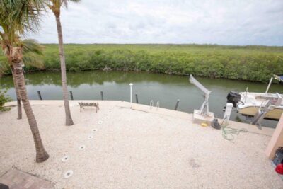 Overlooking the Dock with Davits from Balcony