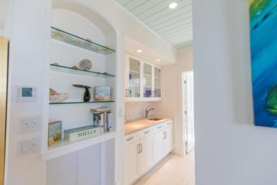 Hallway with wet bar