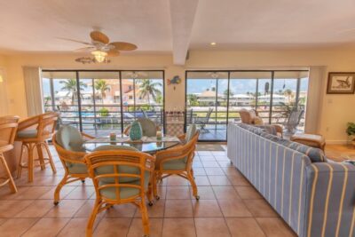 Dining area and living room