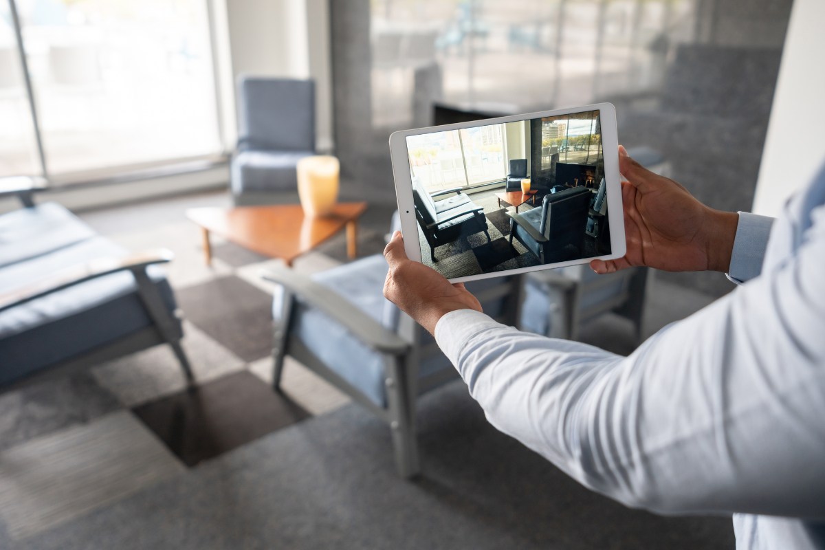 Man holding tablet