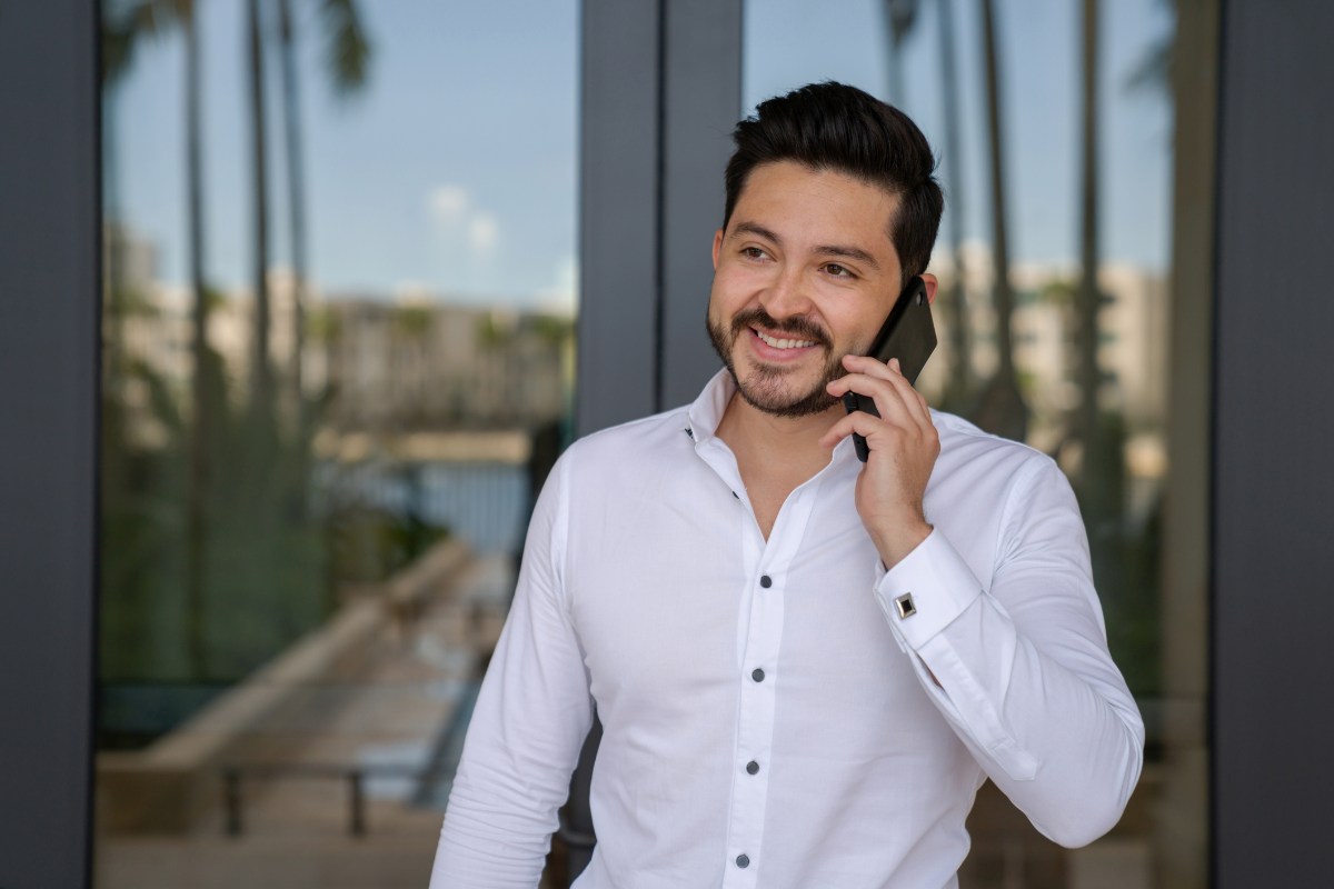 man talking to his phone